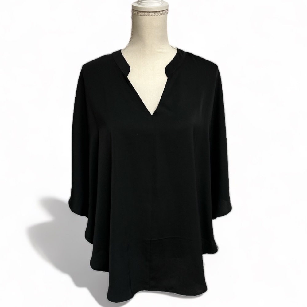 Dillards Butterfly Black One Size Fits Most Blouse With V Neck Worn Once